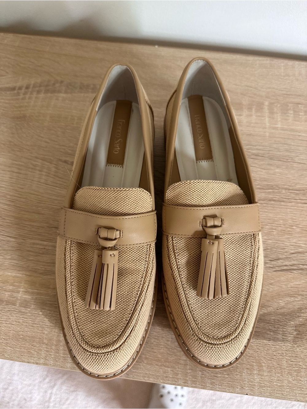 Franco Sarto Beige Tassel Loafers